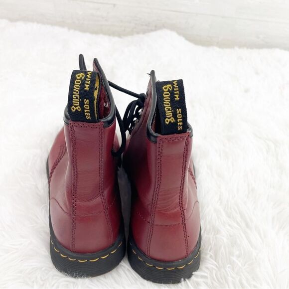 Dr. Martens Pascal Red Leather Lace Up High Top Boots - Picture 6 of 10